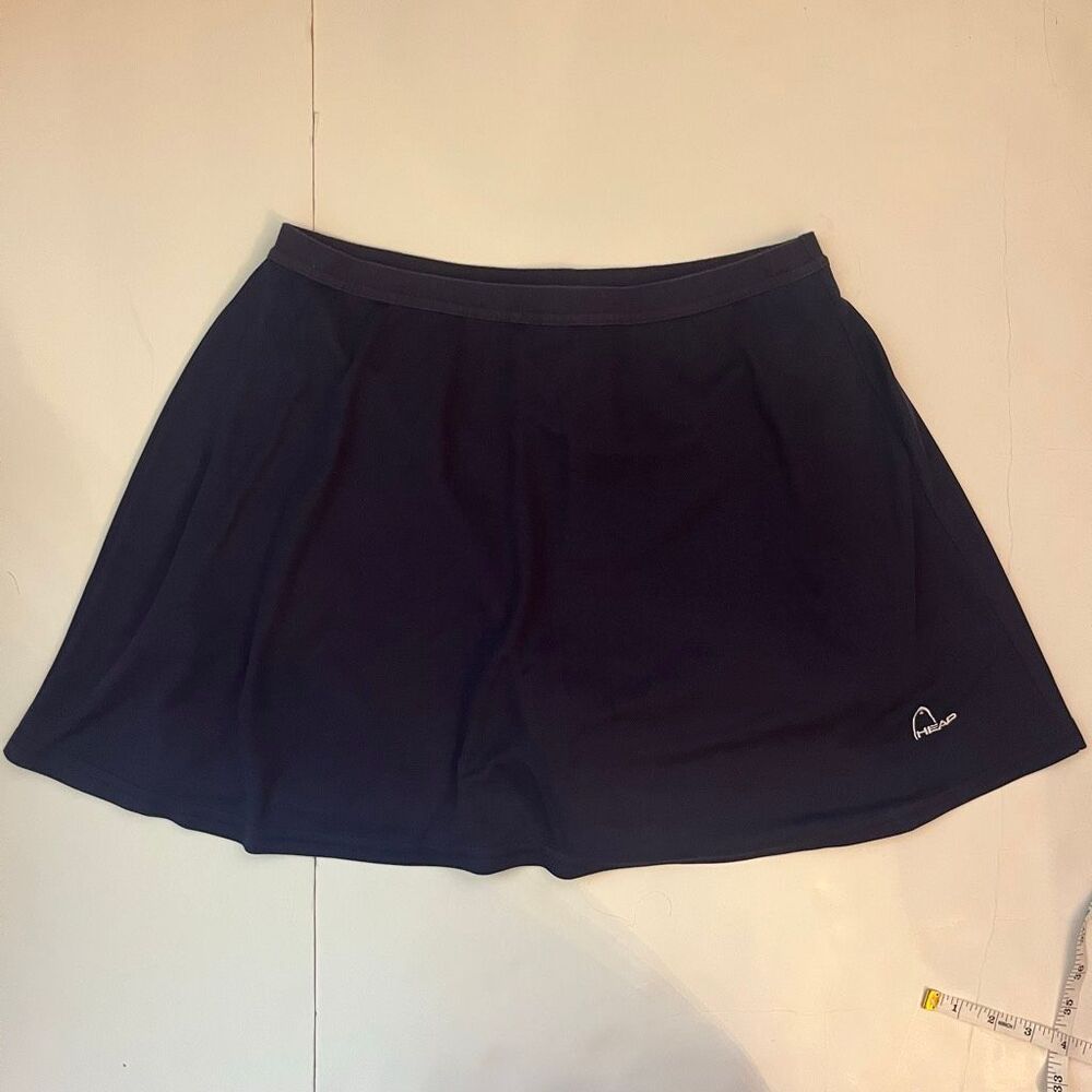 Head Women's Elastic Waist Athletic Training Tennis Skort Navy Blue Size XL